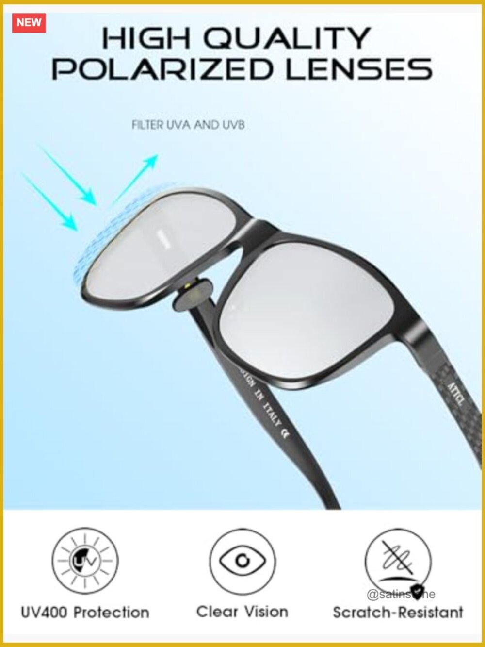 Polarized Sunglasses Men for Driving UV400 Protection Lightweight AL-MG Metal - Picture 4 of 7